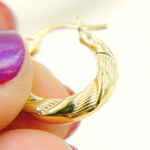 Load image into Gallery viewer, 14K Solid Gold Twisted Hoop