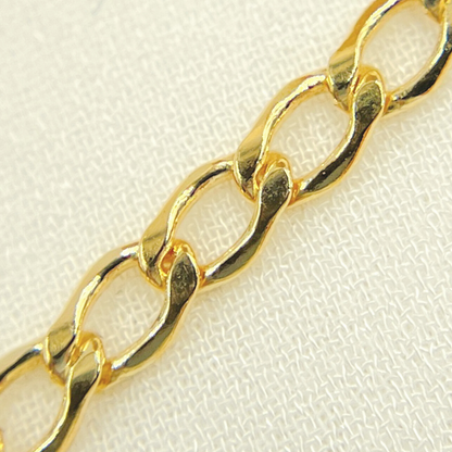 14k Yellow Gold Filled Flat Curb Link Chain