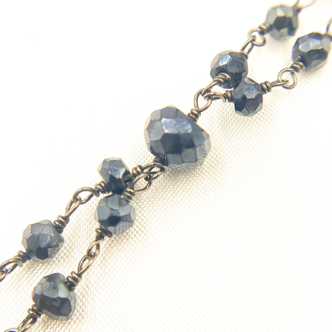 Coated Black Spinel Fancy Oxidized Wire Chain