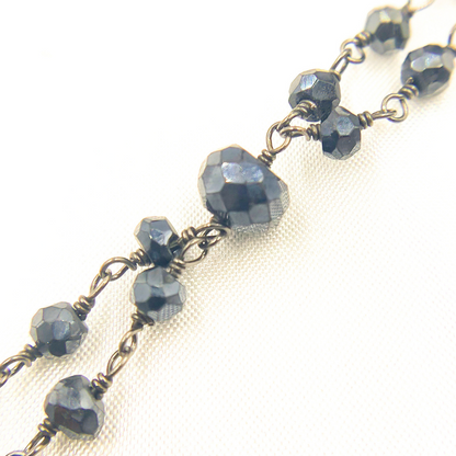 Coated Black Spinel Fancy Oxidized Wire Chain