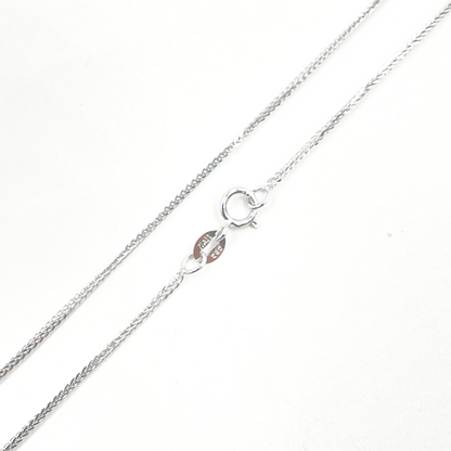 14K Solid White Gold Wheat Chain