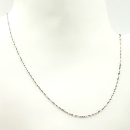 14K Solid White Gold Wheat Chain
