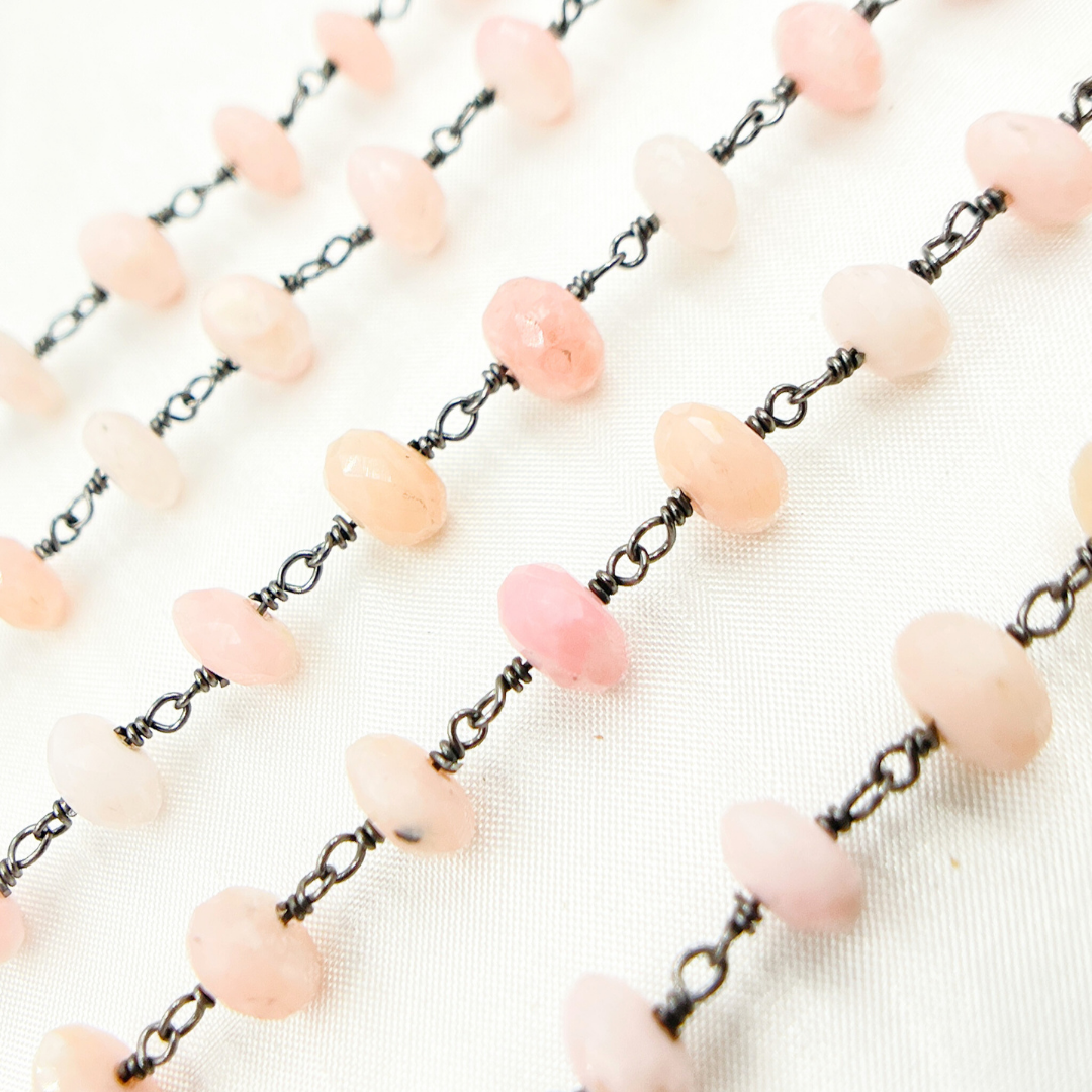 Pink Opal Oxidized Wire Chain