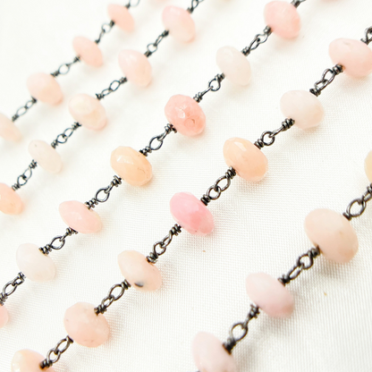 Pink Opal Oxidized Wire Chain