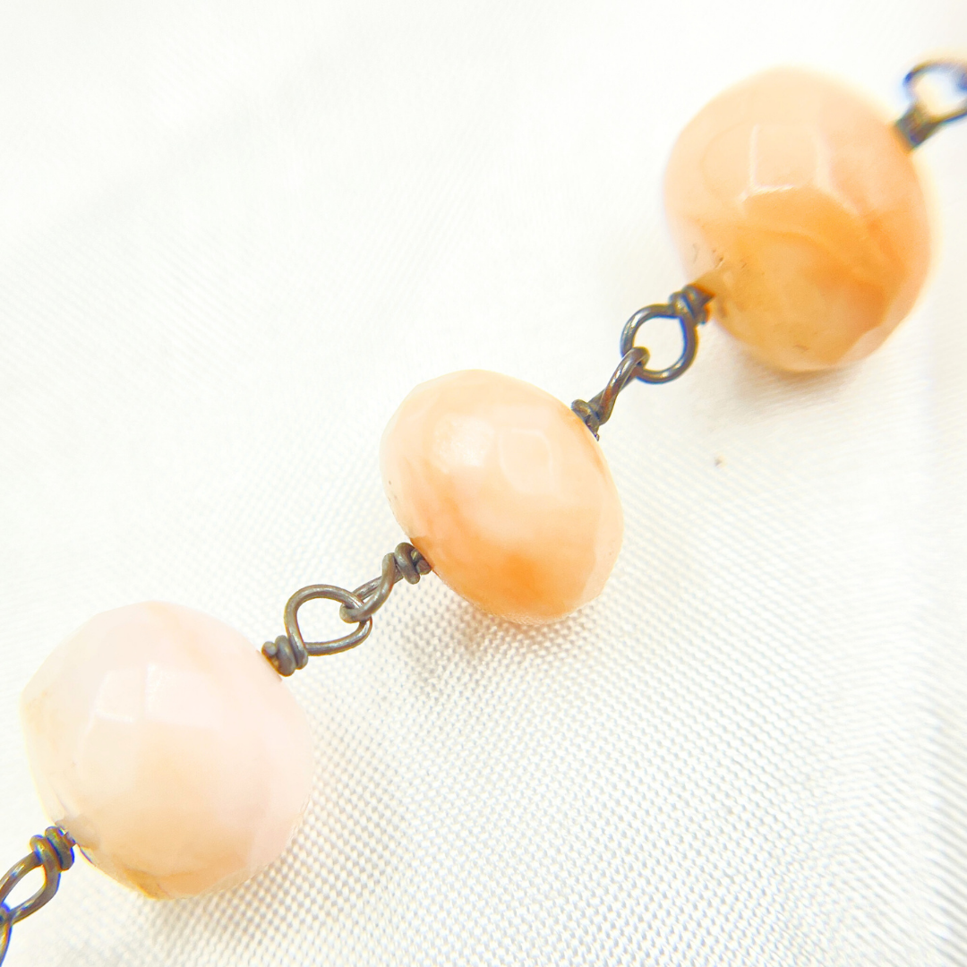 Pink Opal Oxidized Wire Chain.