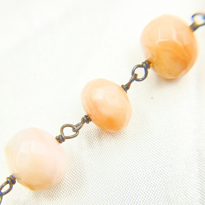 Pink Opal Oxidized Wire Chain.