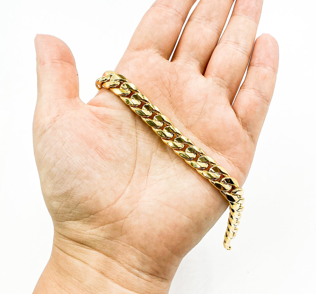 14k Gold Curb Bracelet. 14K Solid Gold Curb Bracelet