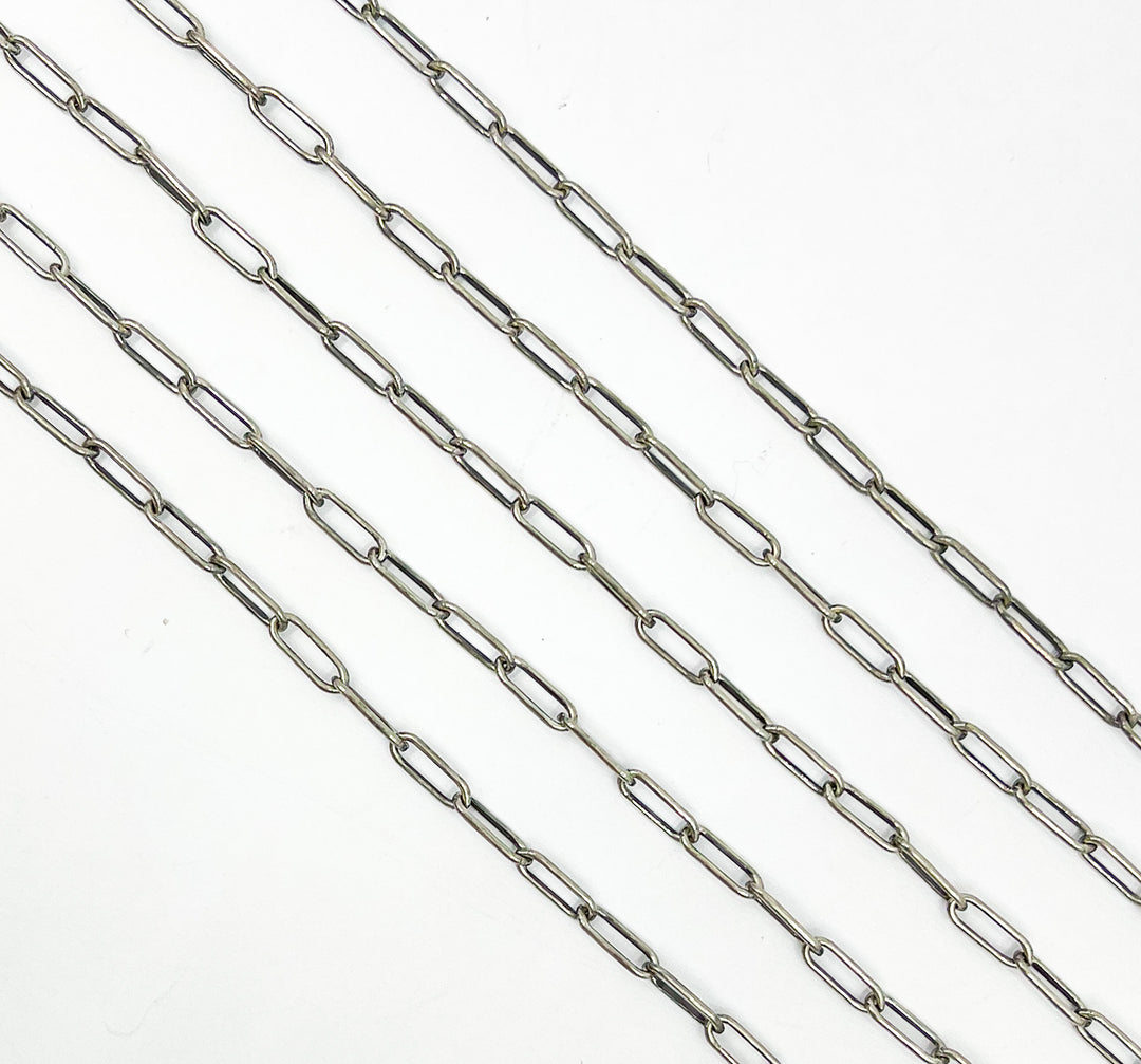 Oxidized 925 Sterling Silver Paperclip Chain. 2903FOX