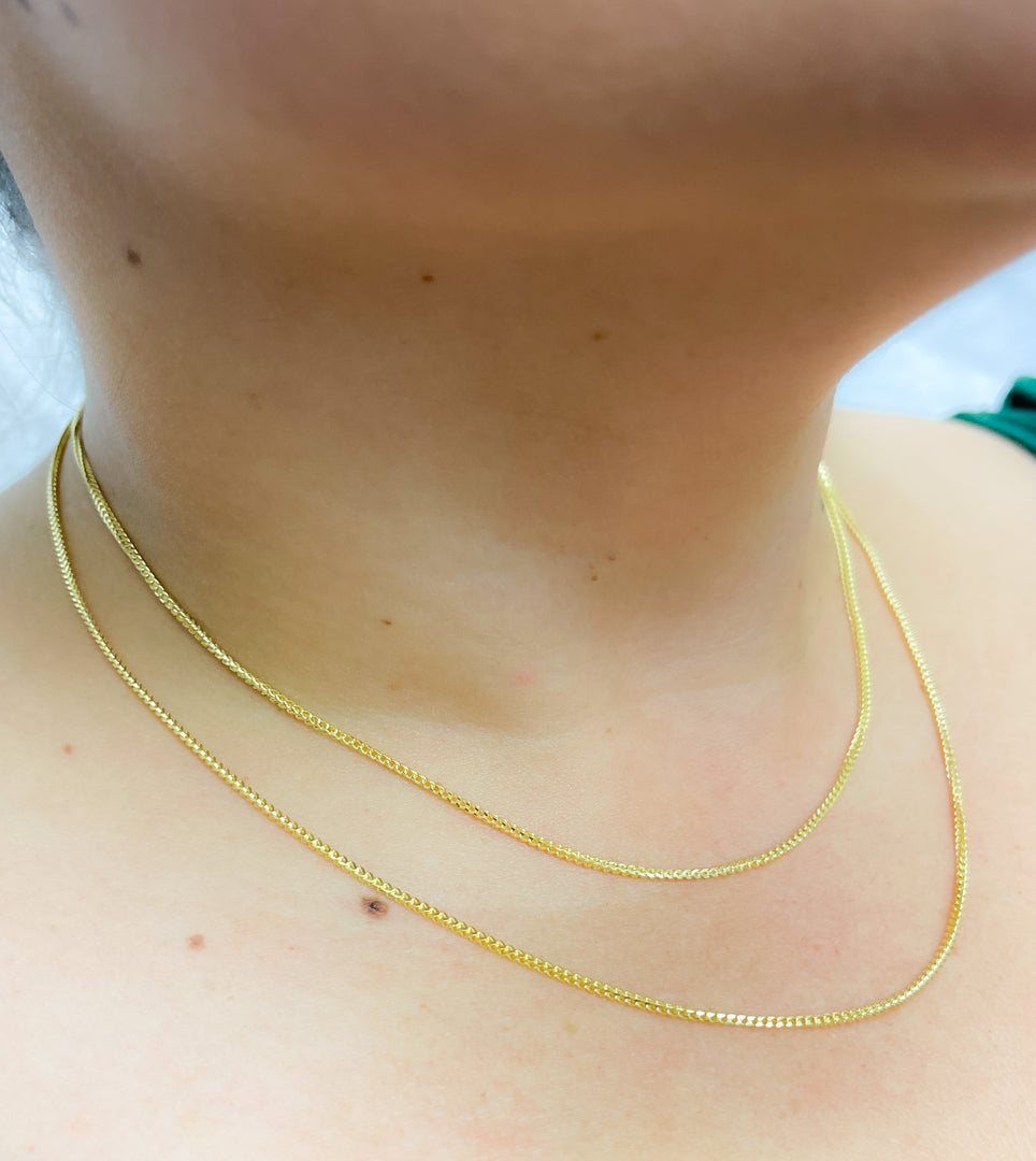 14K Solid Gold Foxtail Necklace. 040FRP1