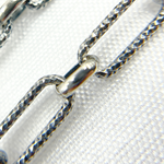 Load image into Gallery viewer, Oxidized 925 Sterling Silver Diamond Cut Paperclip Chain. V166OX
