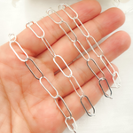 Load image into Gallery viewer, 925 Sterling Silver Paperclip Flat Link Chain. 768FSS
