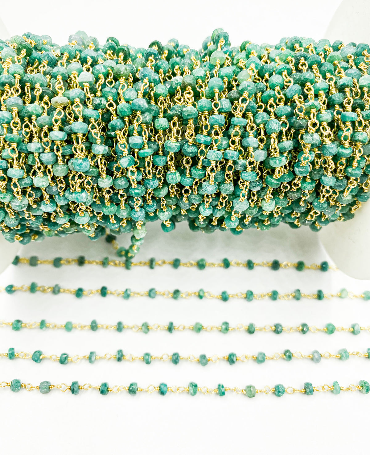 Dyed Emerald Wire Wrap Chain
