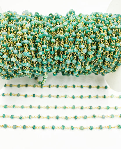 Dyed Emerald Wire Wrap Chain