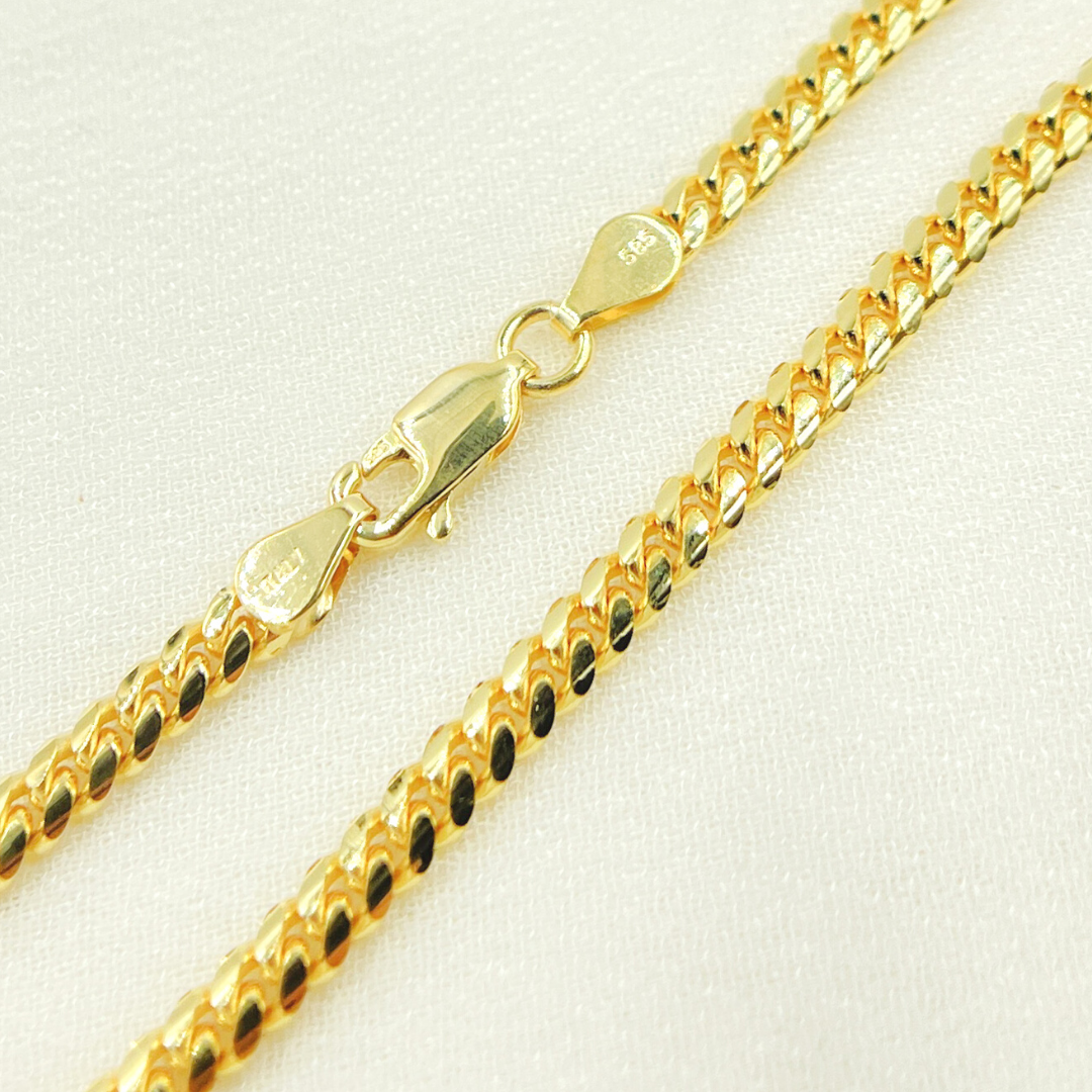 100R04GGA3. 14K Solid Yellow Gold Flat Curb Link Necklace