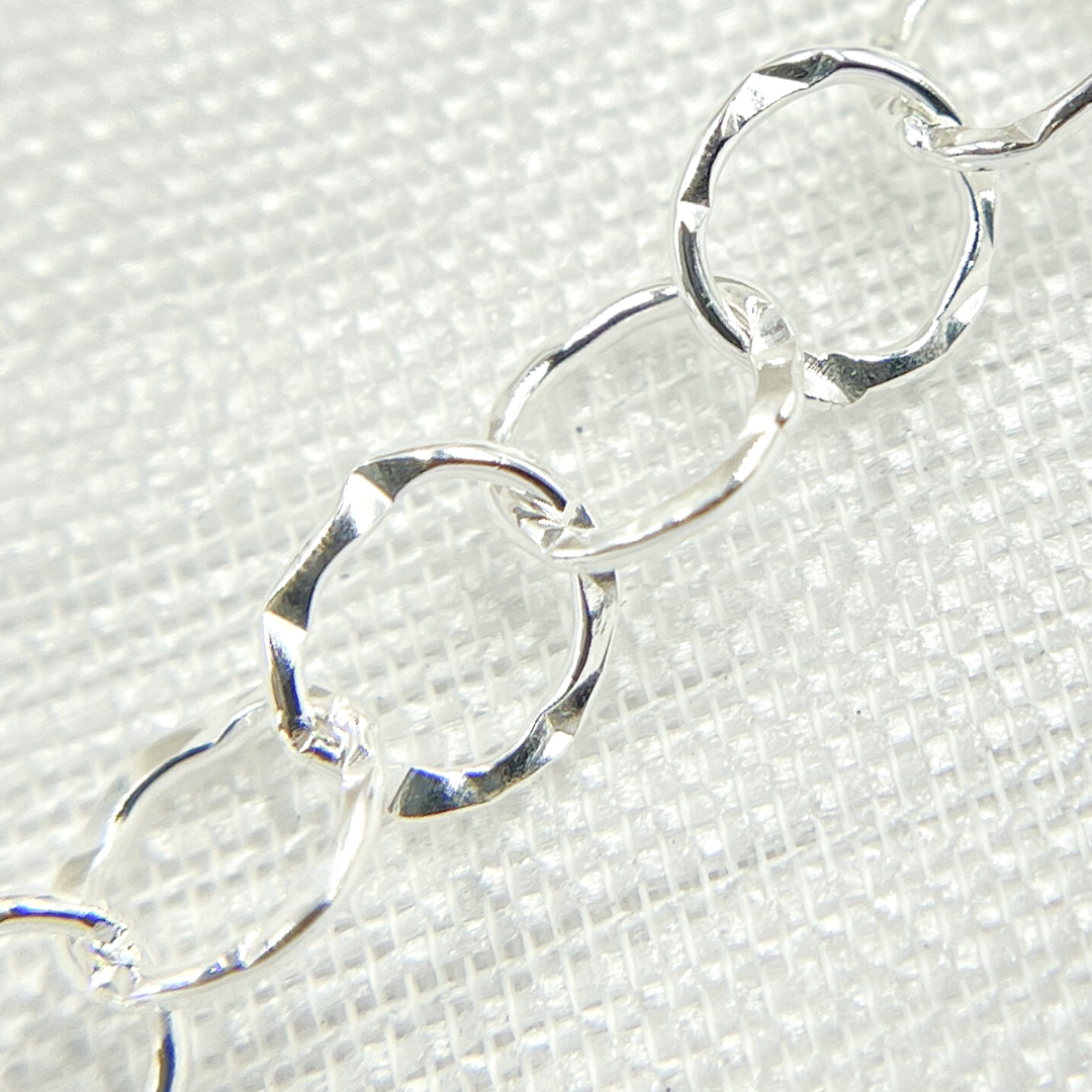 Sterling Silver Hammered Circle Chain