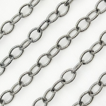 Load image into Gallery viewer, Black Rhodium 925 Sterling Silver Textured Cable Chain. V229BR
