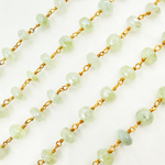 Load image into Gallery viewer, Coated Prehnite Gold Plated Wire Chain. CPR7
