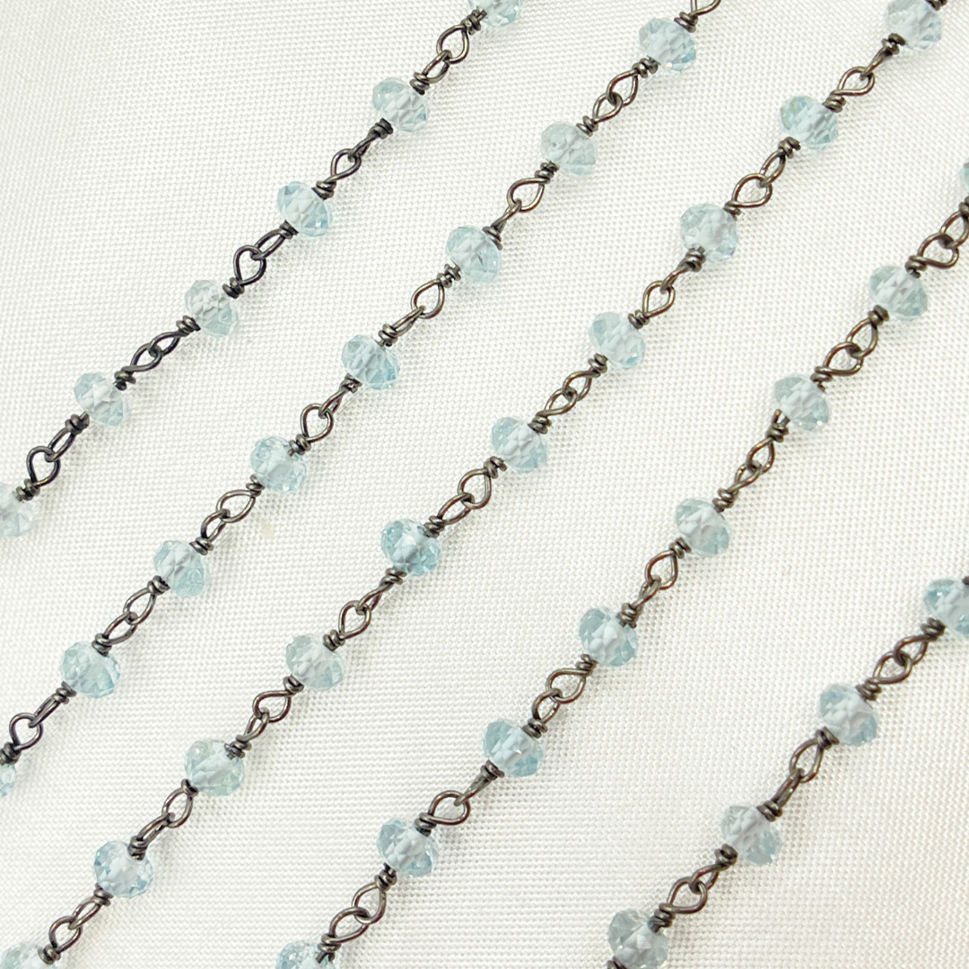 Sky Blue Topaz Oxidized Wire Chain.