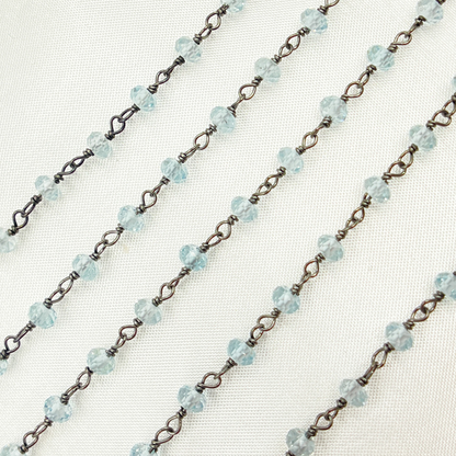Sky Blue Topaz Oxidized Wire Chain.