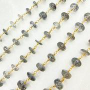 Black Rutile Round Shape Smooth Wire Chain