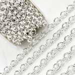 Load image into Gallery viewer, 925 Sterling Silver Smooth Oval Hollow Cable Chain.  V215SS
