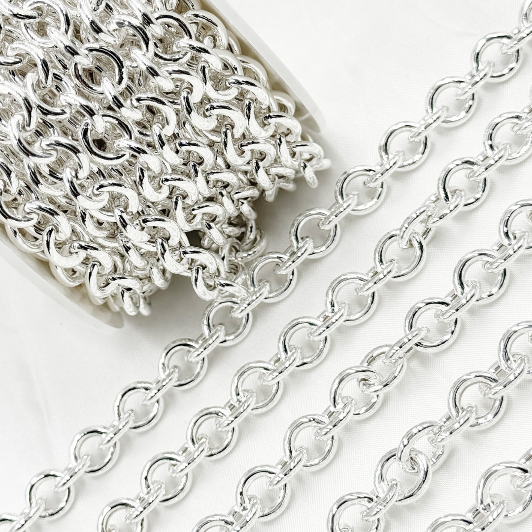 925 Sterling Silver Smooth Oval Hollow Cable Chain.  V215SS