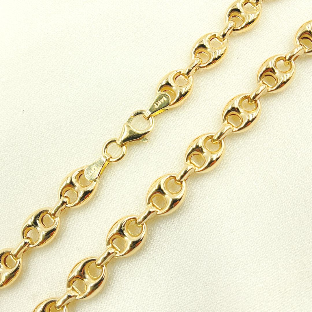 14K Solid Yellow Gold Gucci Style Link Chain
