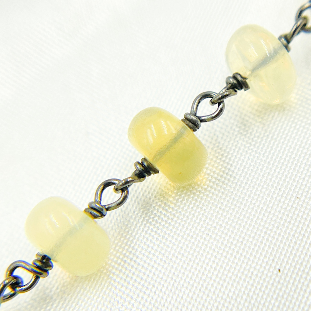 Ethiopian Opal Oxidized Wire Chain.