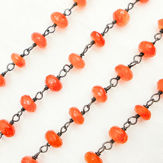 Carnelian Oxidized Stone Wire Chain