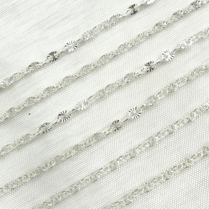 925 Sterling Silver Diamond Cut Marina Chain. 