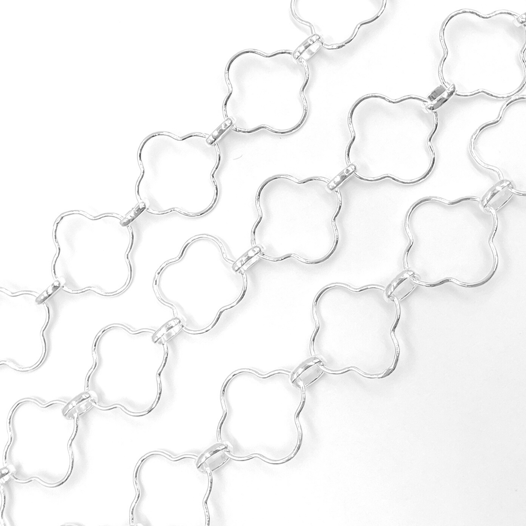 925 Sterling Silver Clover Link Chain