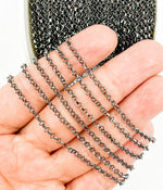 Load image into Gallery viewer, Black Rhodium 925 Sterling Silver Square Cable Link Chain. BR61
