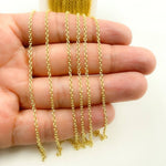 Load image into Gallery viewer, 14K Solid Gold Medium Cable Round Link Unfinished Chain. 038R27L01byFt
