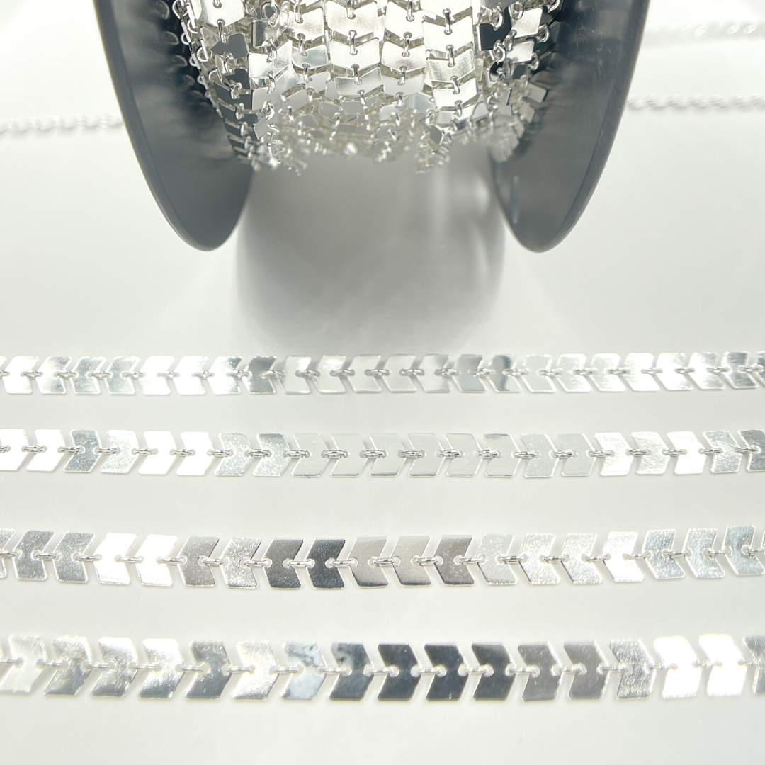 925 Sterling Silver Chevron Chain