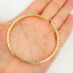 Load image into Gallery viewer, 14K Solid Gold Hollow Flat Diamond Cut Hoop