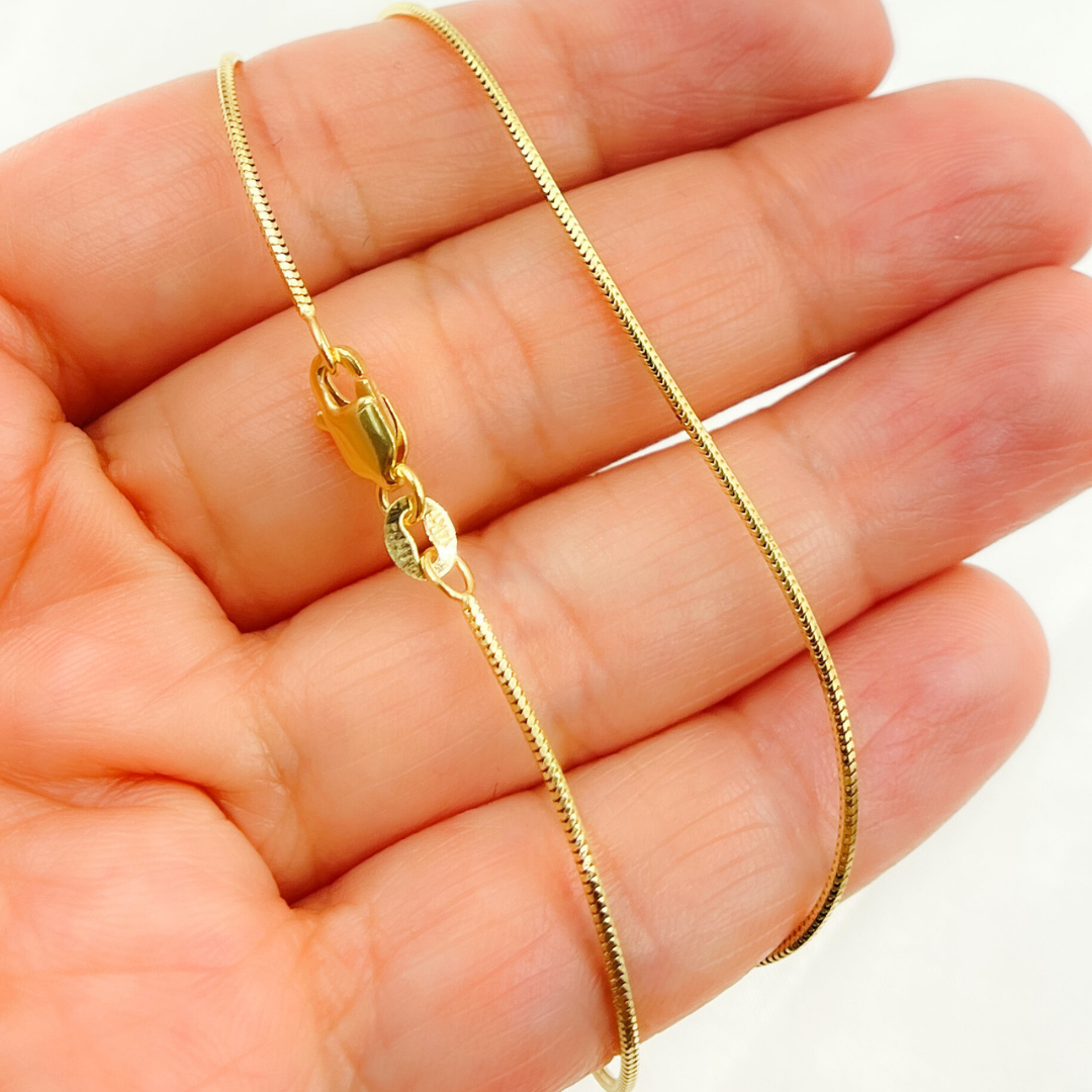 100CCTD. 14k Solid Yellow Gold Snake Necklace