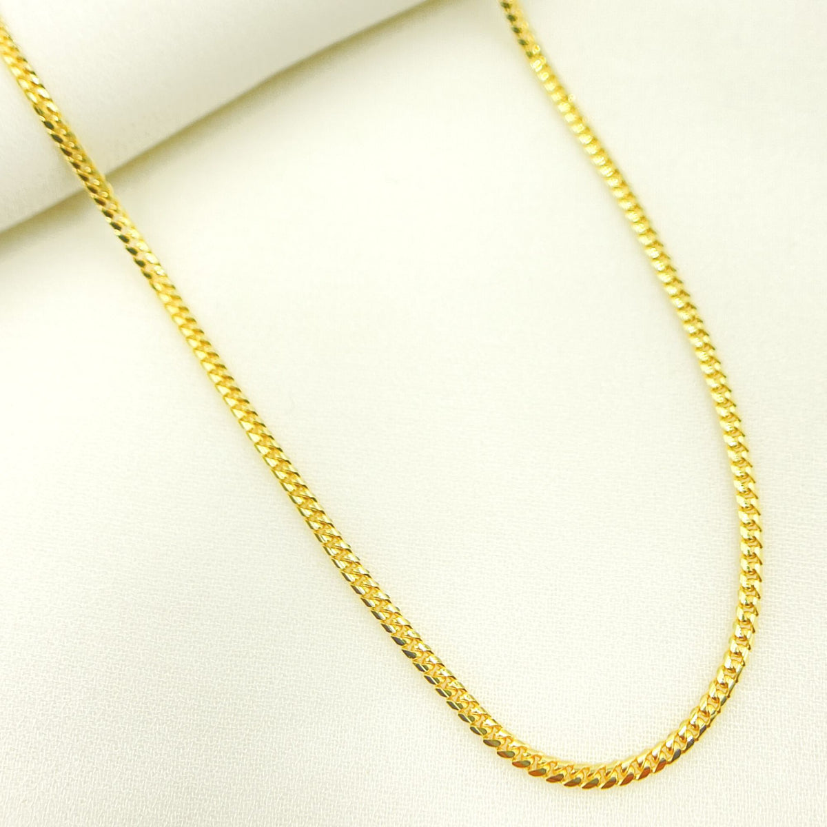 14K Solid Yellow Gold Curb Link Chain