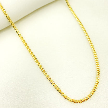 14K Solid Yellow Gold Curb Link Chain