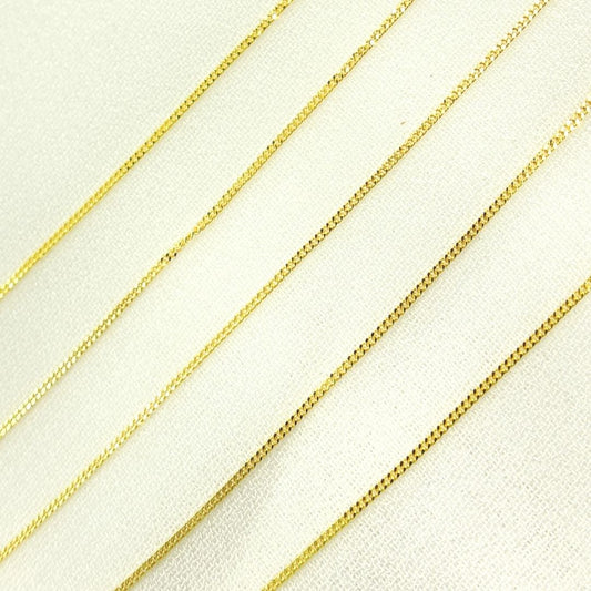 Solid Gold Flat Cable Link Chain