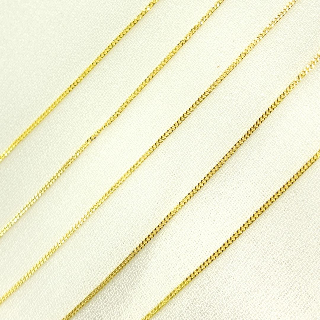 Solid Gold Flat Cable Link Chain