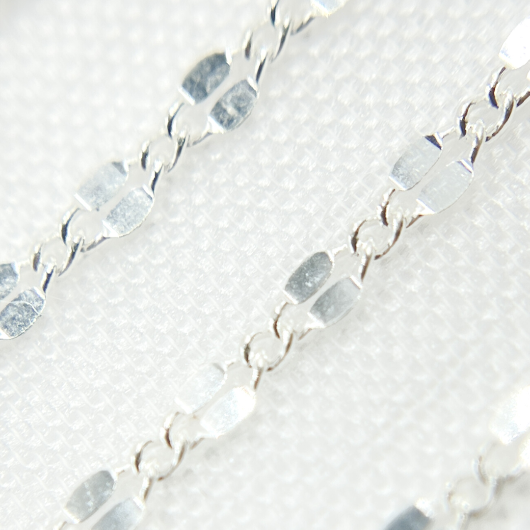 925 Sterling Silver Flat Marina Link Chain.