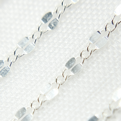 925 Sterling Silver Flat Marina Link Chain.
