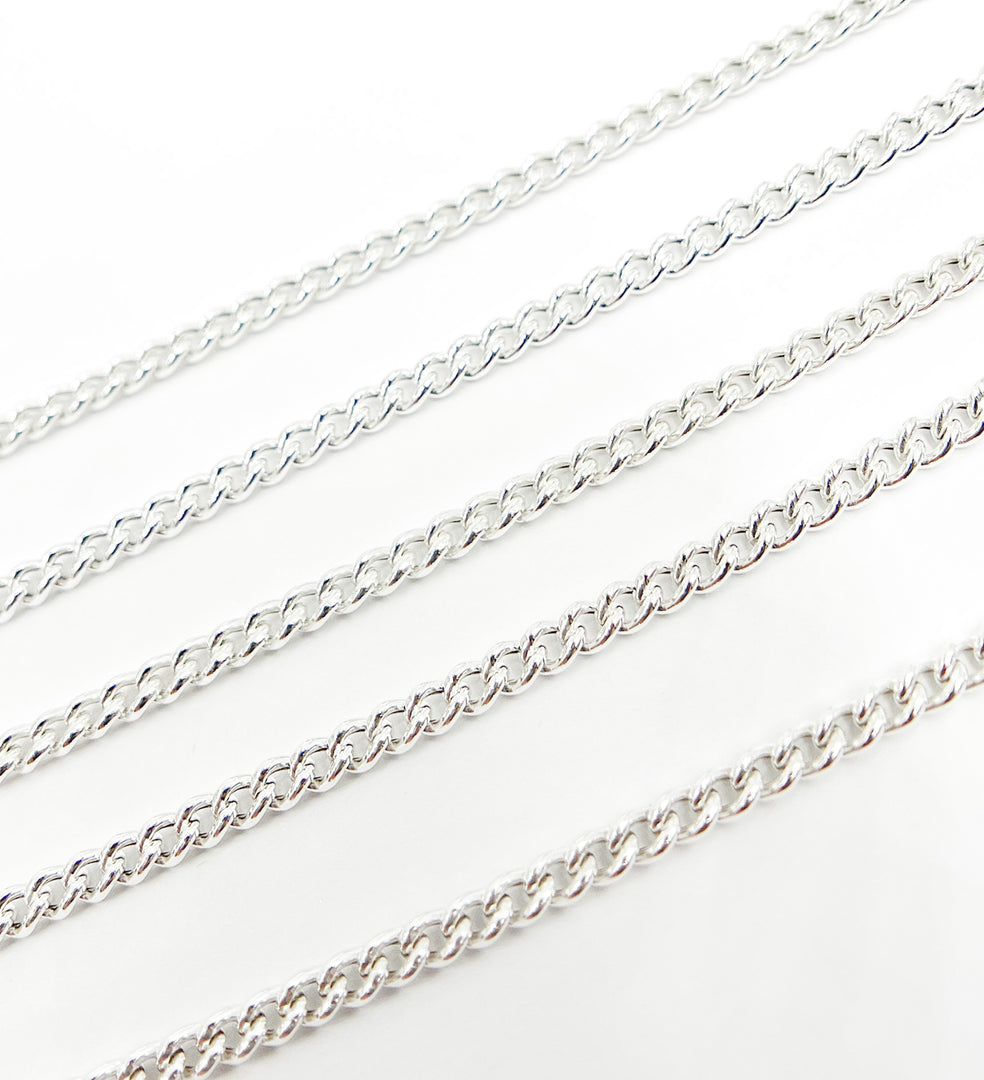 Y1SS. 925 Sterling Silver Curb Link Chain.