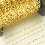 Load image into Gallery viewer, 040FVBFVT5byFt. 14K Solid Yellow Gold Flat Paperclip Chain by Foot.
