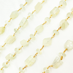 Load image into Gallery viewer, Siloni MIx Shapes Moonstone Gold Plated Wire Chain. MS49
