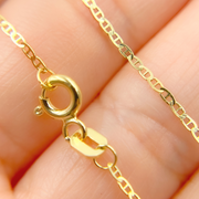 14K Solid Gold Flat Marina Necklace