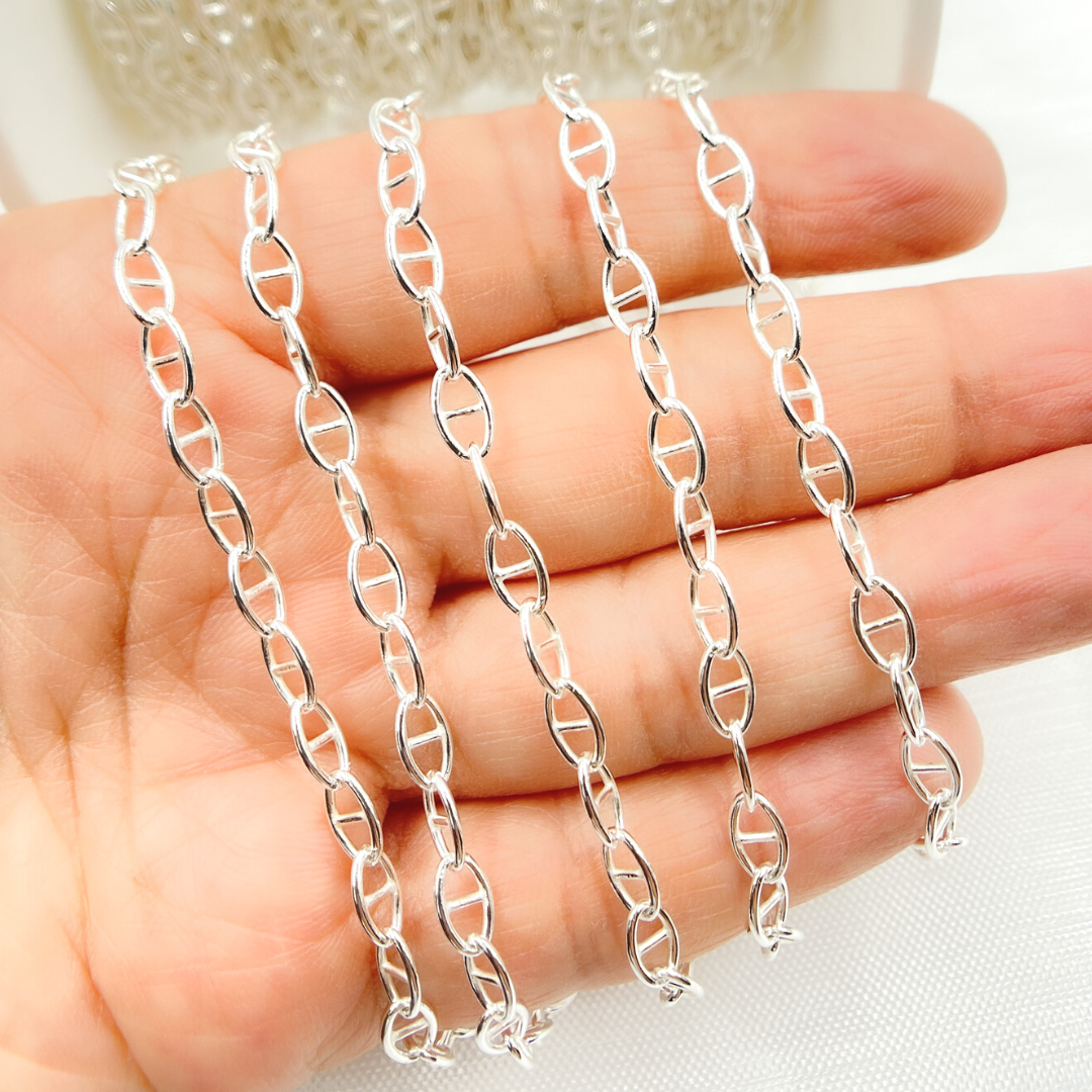 925 Sterling Silver Smooth Marina Link Chain. Z2SS