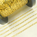 Load image into Gallery viewer, 14K Solid Yellow Gold Flat Figaro Chain by Foot. 058GL3BPT2A8L001byFt
