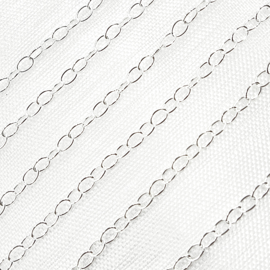 V190SS. Sterling Silver Smooth Oval Link Chain