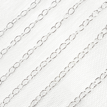 V190SS. Sterling Silver Smooth Oval Link Chain